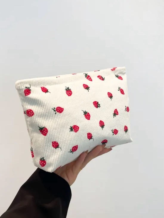 None Handbags - Cosmetic Pouch - Strawberry Print